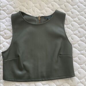 Chic Olive Green Sleeveless Crop Top